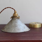 Rustic Cone Metal Pendant Light with Twisted Cable, E14