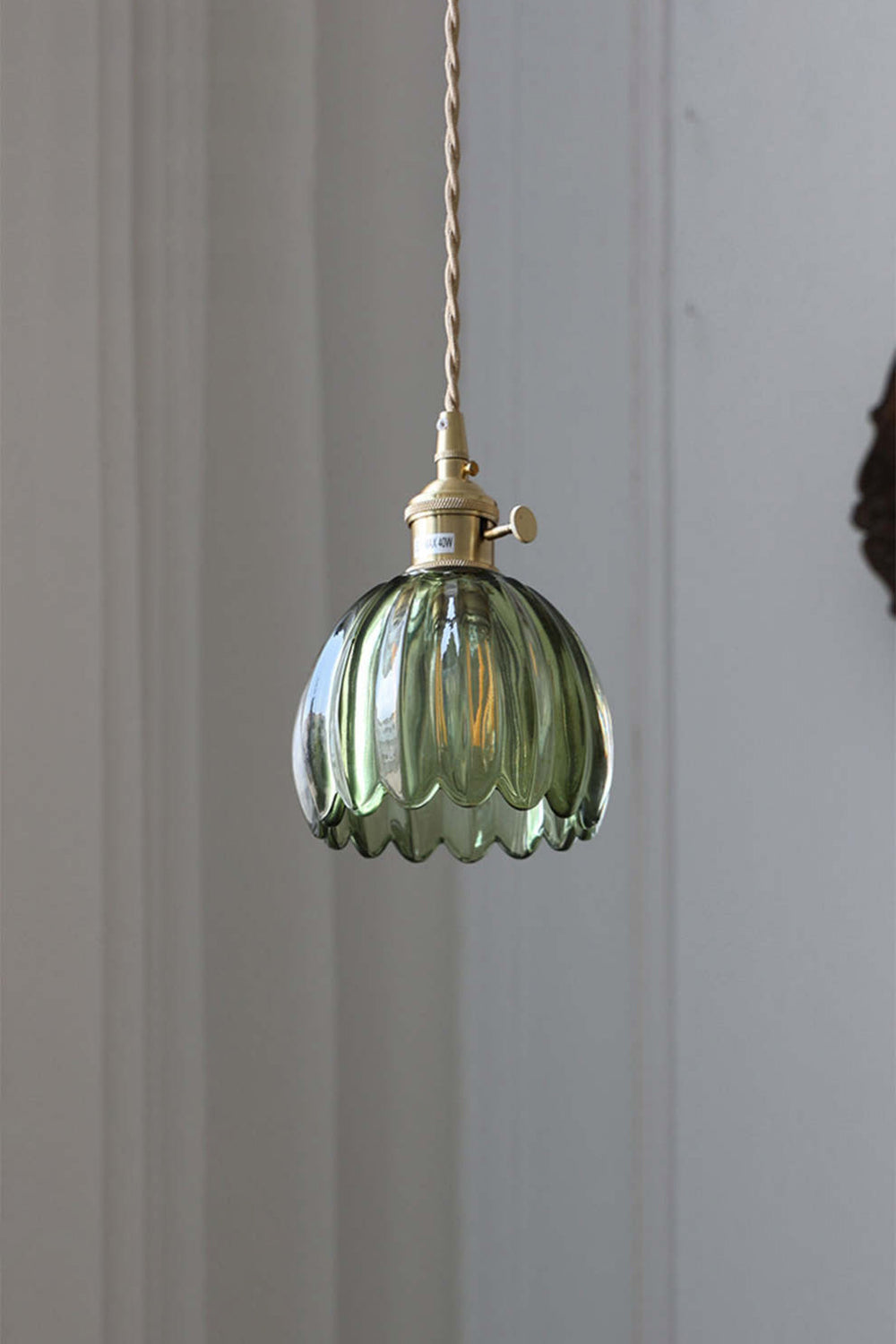 Vintage Etched Petal Glass Pendant Light, Six Glass Colours
