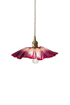 Vintage Lotus Glass Pendant Light with Brass Finish