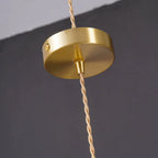 Vintage Fluted Flower Glass Pendant Light with Brass Fitting