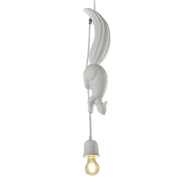 Art Deco Squirrel Pendant Light with Pine Cone Holder