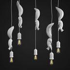 Art Deco Squirrel Pendant Light with Pine Cone Holder