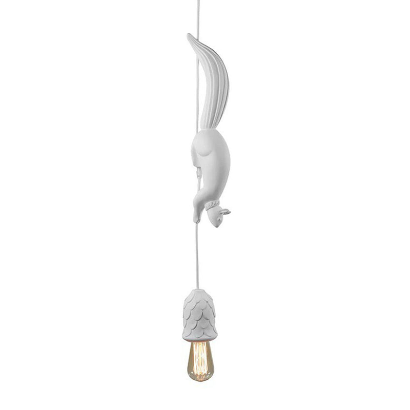 Art Deco Squirrel Pendant Light with Pine Cone Holder