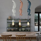 Art Deco Squirrel Pendant Light with Pine Cone Holder