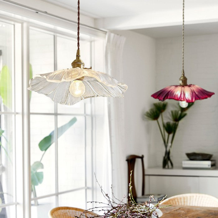Lotus Flower Pendant Light with Adjustable Cord, 35 cm