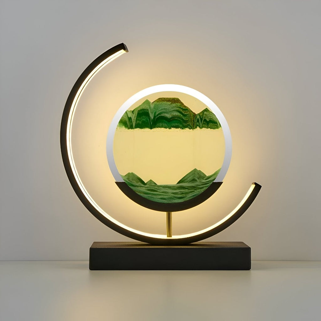 LED Sand Art Table Lamp, Dimmable with Remote Control