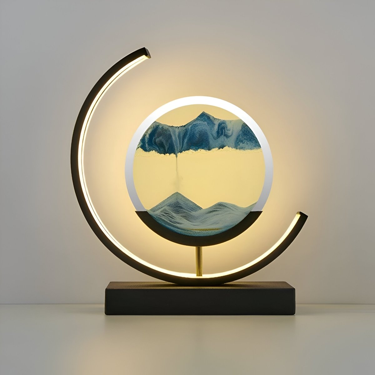 LED Sand Art Table Lamp, Dimmable with Remote Control