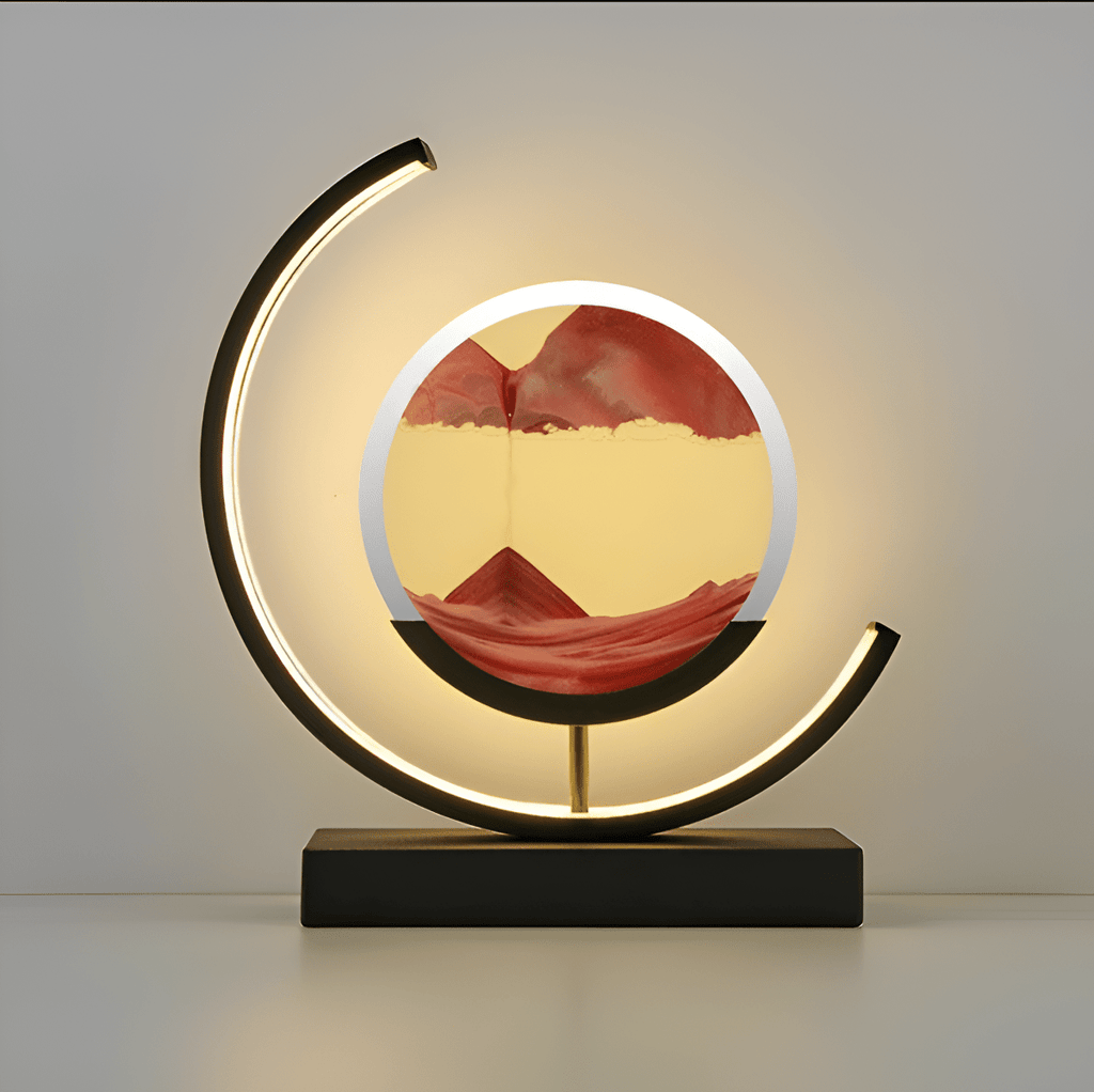 LED Sand Art Table Lamp, Dimmable with Remote Control