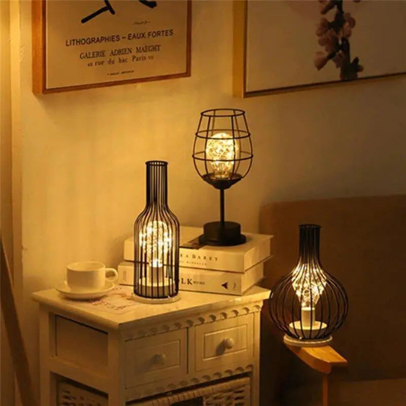 Bottle-Shaped LED Table Lamp in Black Acrylic, 29.5cm, 3000K