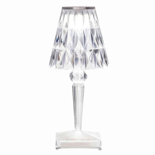Cordless Touch Night Lamp with Crystal-Effect Shade