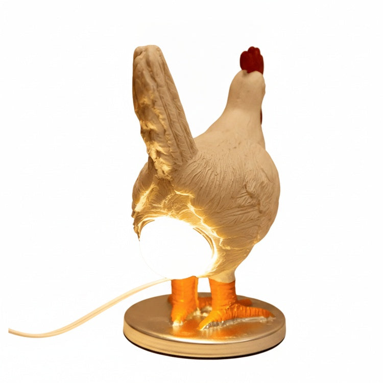 Rustic Hen Table Lamp with Built In LED Light