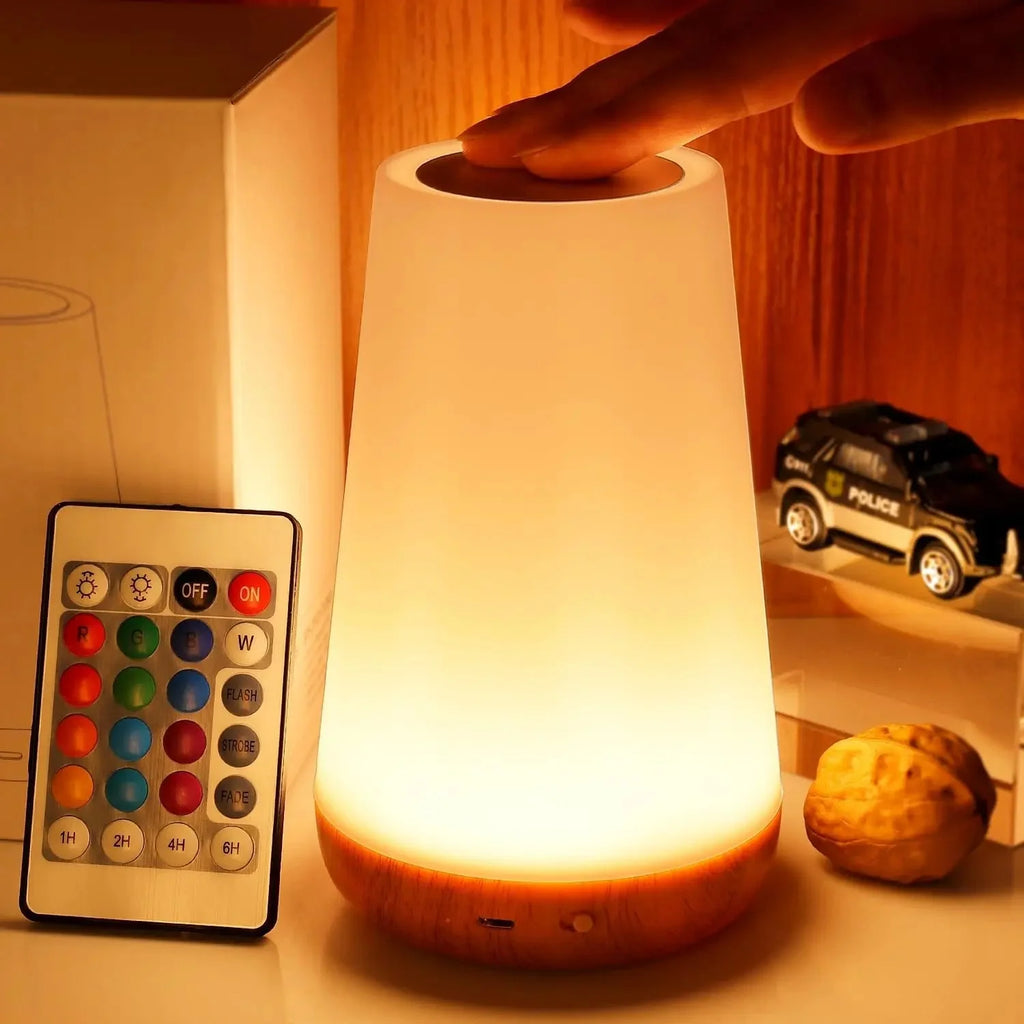 RGB Night Light Table Lamp with Remote, 13 Colours