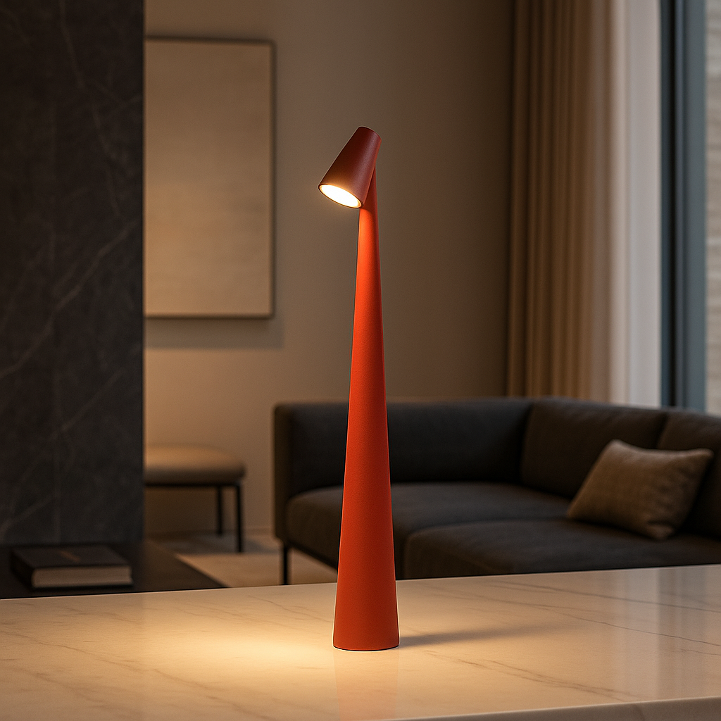 Cordless Cone Table Lamp, Dimmable, 3 Light Colours