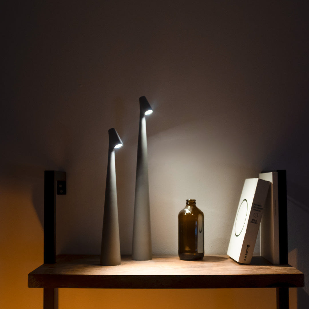 Cordless Cone Table Lamp, Dimmable, 3 Light Colours