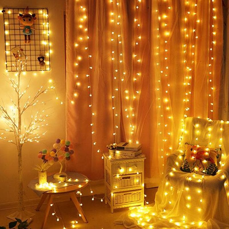 LED Fairy Light String with Ball, Star and Flower Shapes