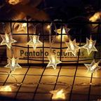 LED Fairy Light String with Ball, Star and Flower Shapes