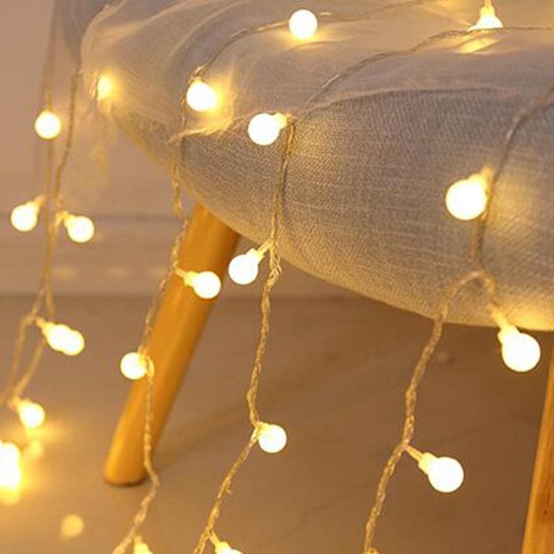 LED Fairy Light String with Ball, Star and Flower Shapes