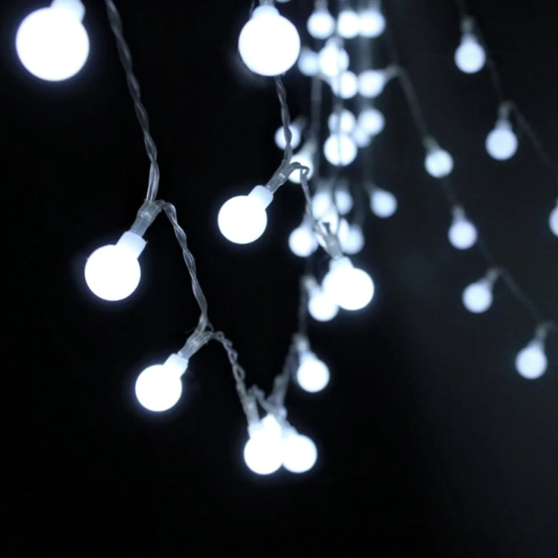 LED Fairy Light String with Ball, Star and Flower Shapes