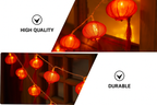 Lantern String Lights with Red Tassels, 20 LEDs, 3 m
