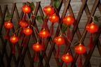 Lantern String Lights with Red Tassels, 20 LEDs, 3 m