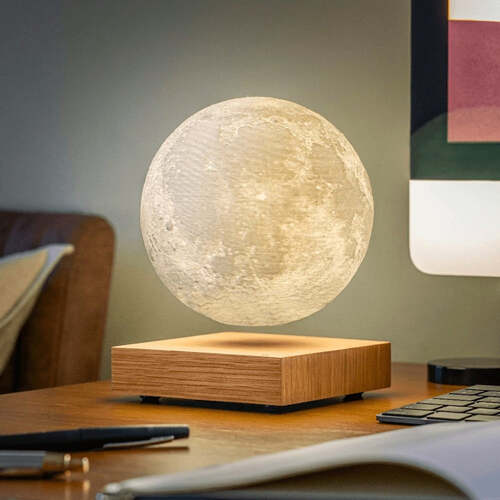 Levitating Moon Lamp with 3D-Printed Surface, 15 cm
