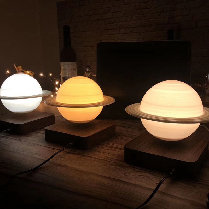 Levitating Planet Lamp with Rotating 3D-Printed Globe