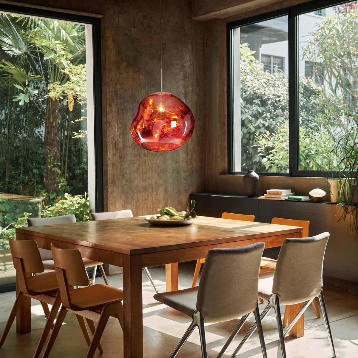 Mirrored Metal Globe Pendant Light, Warm White 3000K LED