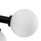 16-Globe Linear Chandelier in Opal Glass and Metal, 90cm