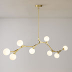 Linear 8-Light Glass Globe Chandelier, 140 cm, G9