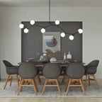 Linear 8-Light Glass Globe Chandelier, 140 cm, G9