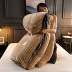 Double-Sided Fleece Duvet Set with Pillowcase, Velvet Feel