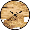 Wood and Epoxy Wall Clock 30cm, Clear Rim, Roman Numerals