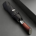 Automatic Umbrella with Wooden Handle, 121cm Windproof Canopy