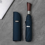 Automatic Umbrella with Wooden Handle, 121cm Windproof Canopy