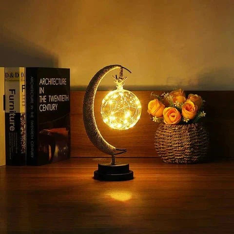 Decorative Moon Lamp with Crater Texture, Battery Powered