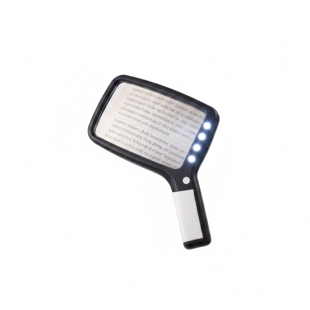LED Lighted Magnifying Glass 3x with Folding Handle and Case