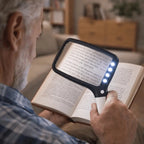 LED Lighted Magnifying Glass 3x with Folding Handle and Case