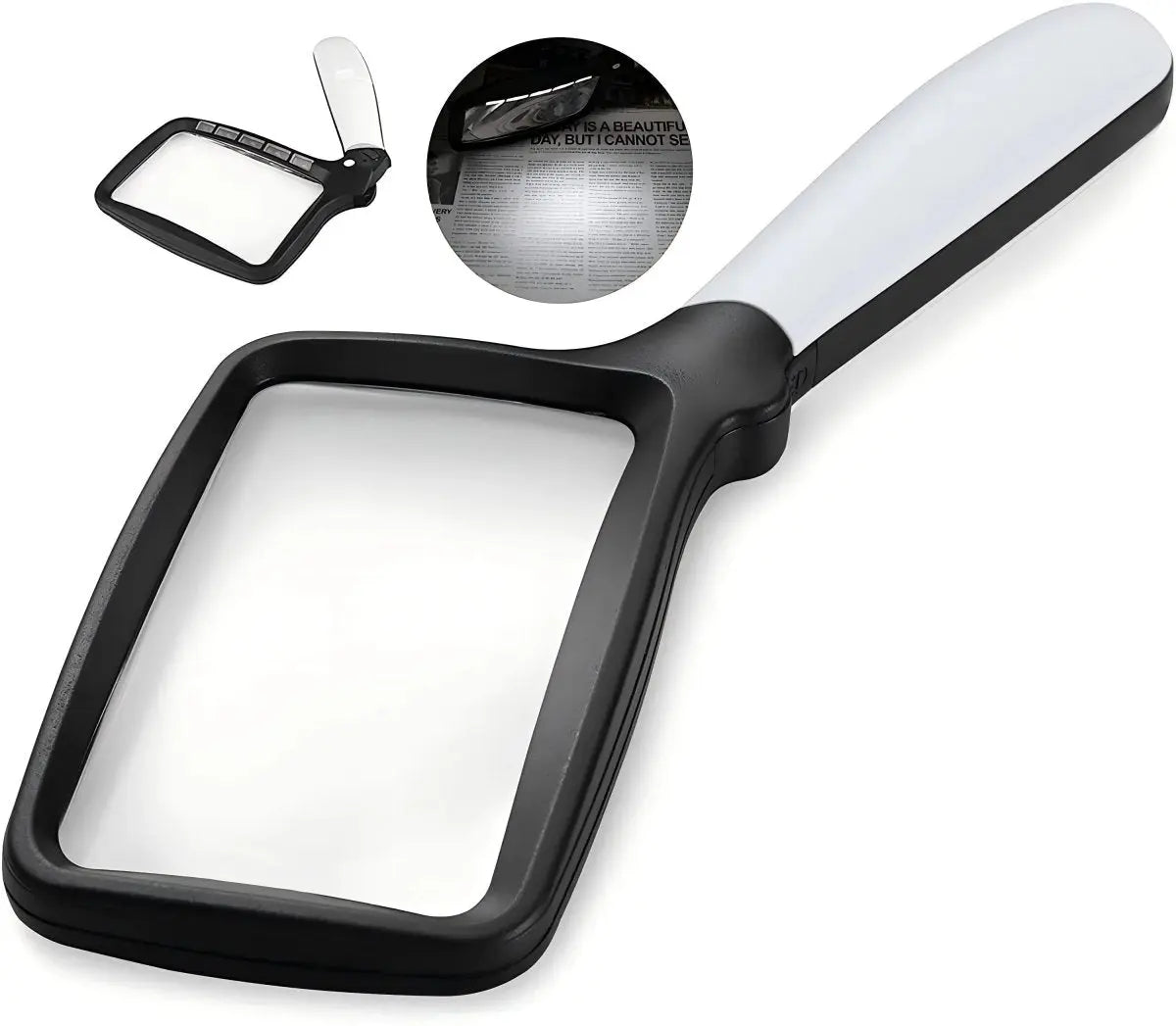 LED Lighted Magnifying Glass 3x with Folding Handle and Case