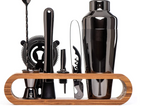 10-Piece Stainless Steel Cocktail Set with Stand
