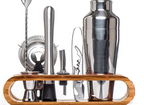 10-Piece Stainless Steel Cocktail Set with Stand