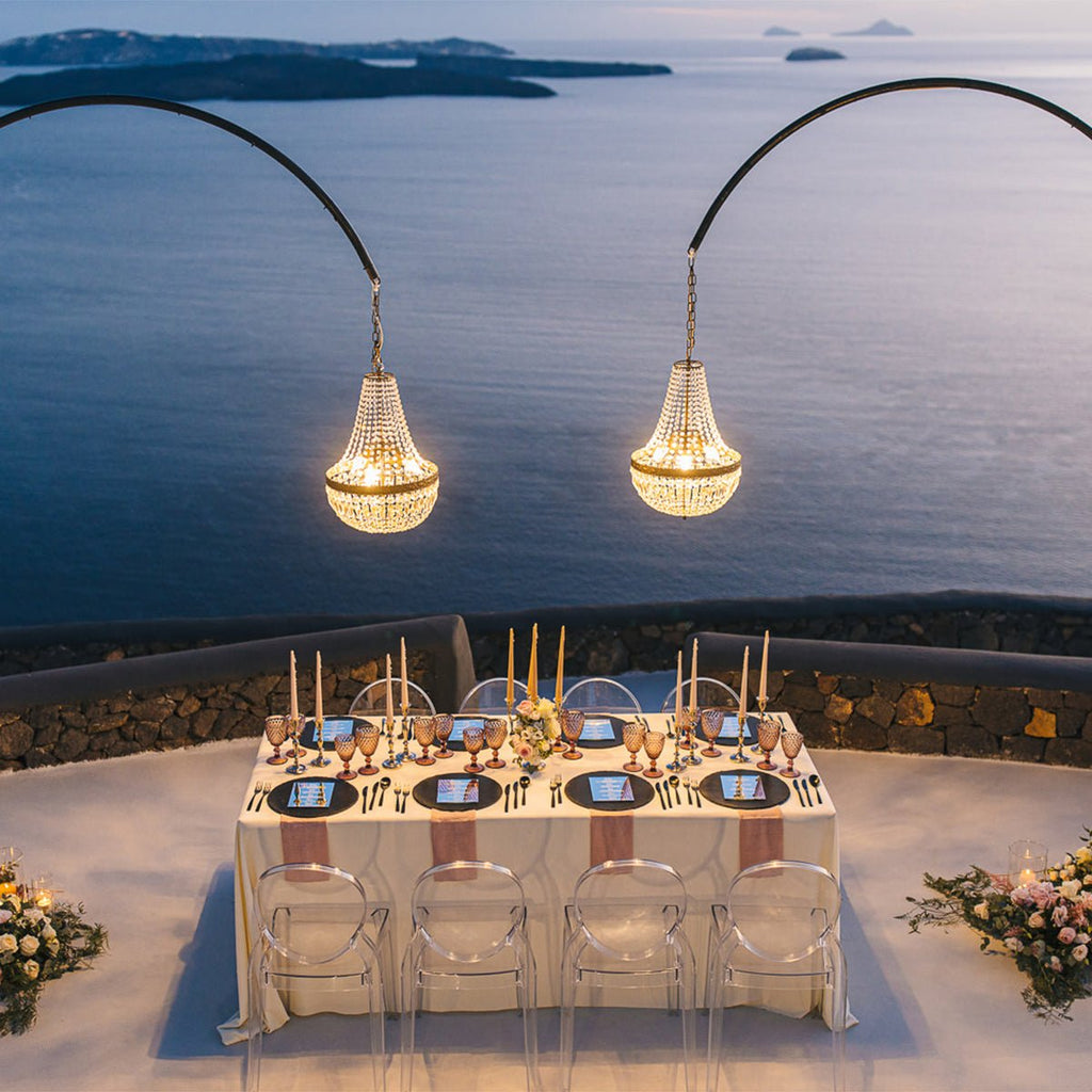Outdoor Crystal Chandelier, IP54, 12V Low Voltage, Gold