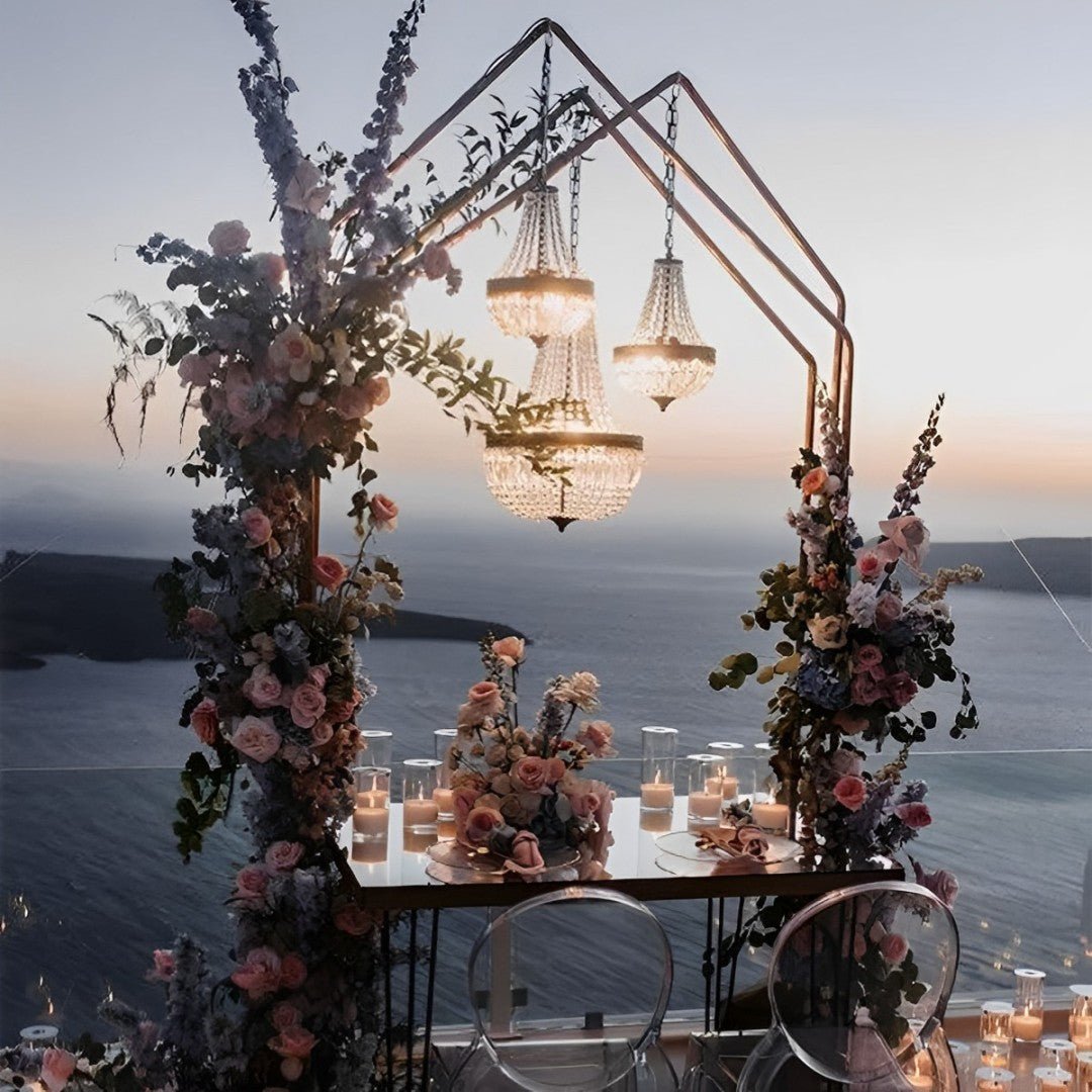 Outdoor Crystal Chandelier, IP54, 12V Low Voltage, Gold
