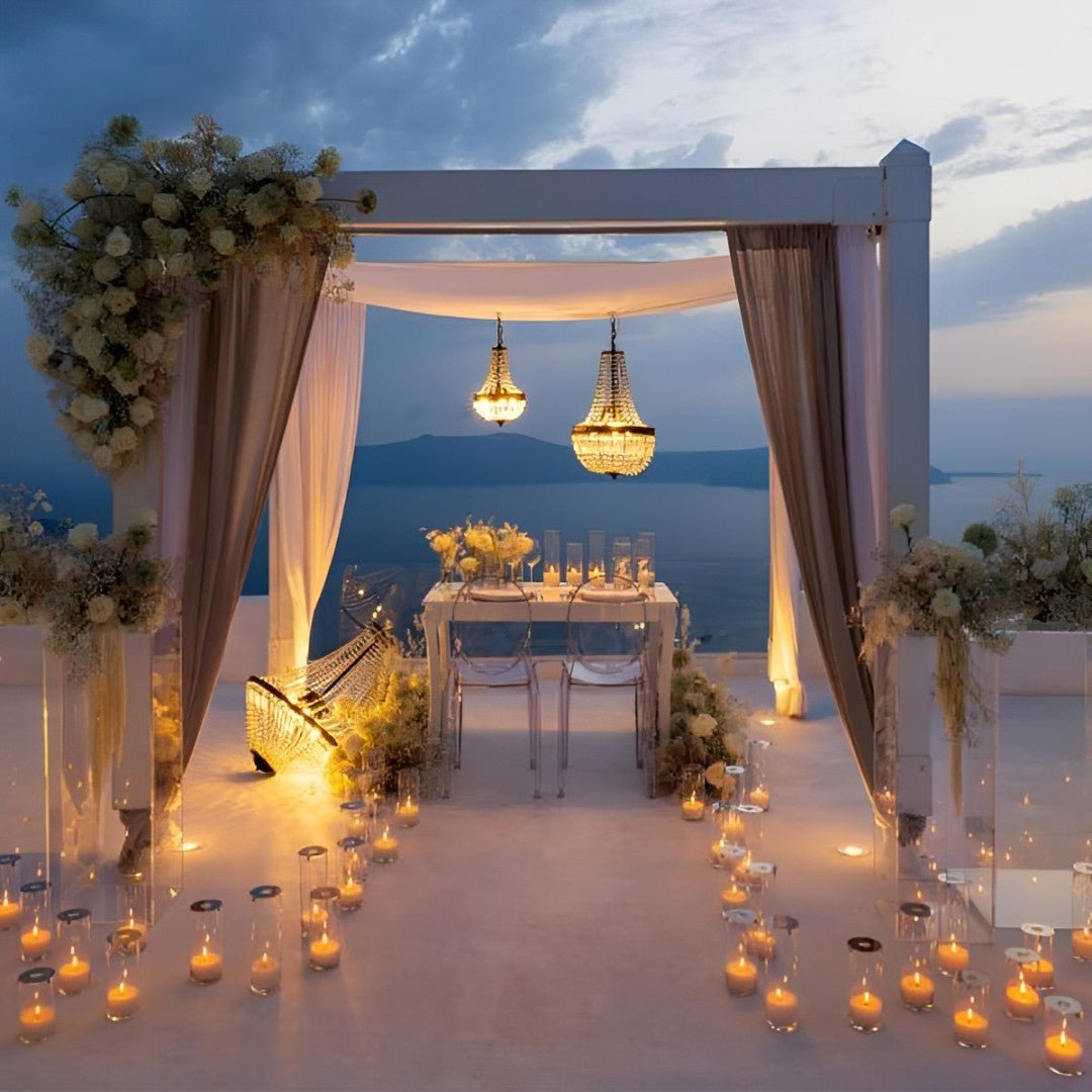 Outdoor Crystal Chandelier, IP54, 12V Low Voltage, Gold