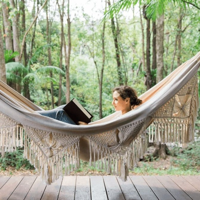 Handwoven Macrame Cotton Hammock, Double, 200x150cm