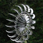 Sculptural Metal Garden Wind Spinner with Layered Blades