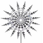 Sculptural Metal Garden Wind Spinner with Layered Blades