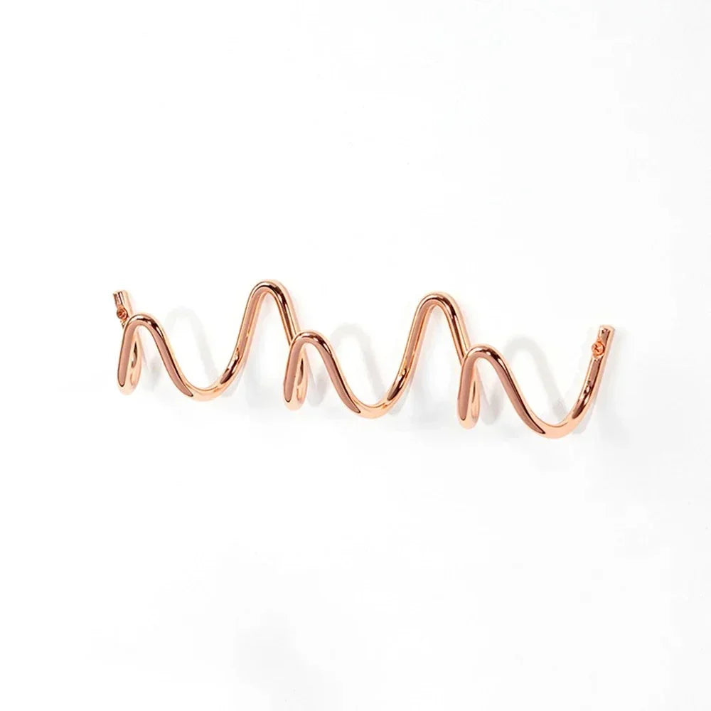 Wave Design Metal Wall Coat Rack with 3 or 5 Hooks