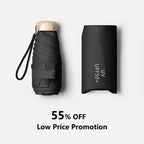 Compact Folding Travel Umbrella, UV Coating, Windproof Frame