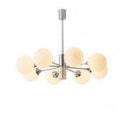 Cut Glass Globe Chandelier with Chrome Frame, 3, 5 or 8 Lights
