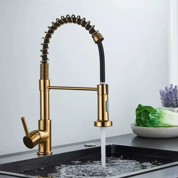 Kitchen Mixer Tap with 360-Degree Swivel Pull-Out Spray